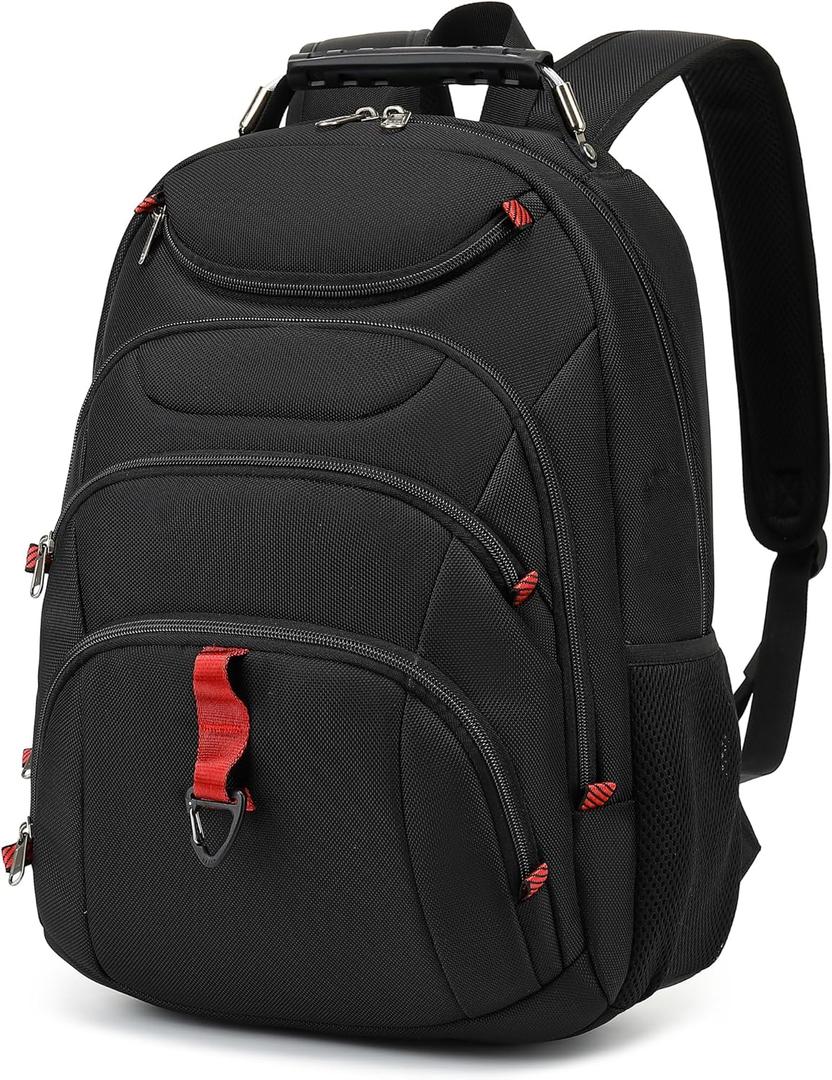 Boavan Laptop Backpack for men, 15.6 inch Laptop Bag with USB Port, Waterproof Travel Work Backpack Purse, Anti-Theft Teacher Nurse Doctor Casual Bookbags Office Business backpackBlack