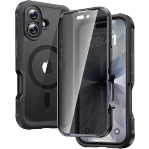 Diaclara Magnetic Designed for iPhone 17 Case 6.3'' [Full Camera Protection] Full Body Bumper,[Compatible with MagSafe] Phone Case w/Built-in Privacy Screen Protector,Black