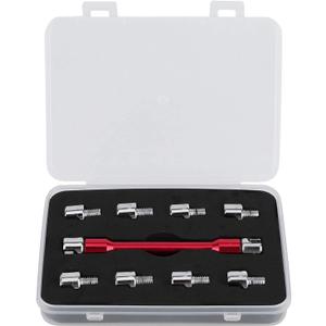 Watris Veiyi Motorcycle Spoke Wrench, 5.0-6.8mm, for Most Motorbikes (Red)