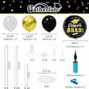 Graduation Decorations - 4 Set Balloon Stands, Class of 2026 Congrats Grad Table Centerpieces for Graduation Party Supplies(Gold& Black)
