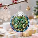 3 x Celtic Triskelion Stained Glass Ornament  Christmas Ornament, Christmas Tree Ornament & Perfect Holiday Decor, Housewarming Gift, Irish Gift, Gifts for Women, Friends or Family