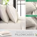 Queen Pillowcases by Pure Bamboo, Genuine 100% Organic Viscose Derived from Bamboo, Luxuriously Soft & Cooling, Double Stitching, Envelope Closure (2 Queen Pillowcases, Ivory)