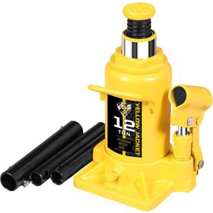 YELLOW JACKET 12 Ton Low Profile Bottle Jack, Welded Hydraulic Stubby Jack(24,000 LBs)