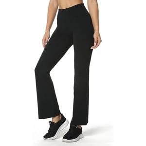 Houmous 29''31''33''35'' Inseam Women's Cotton Bootcut Pants Inner Pocket, Black, L