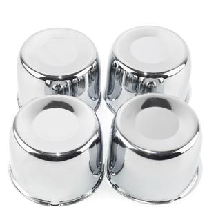 RTrhinotuning 4 PCS 4.9in Stainless Steels Wheel Center Caps for 4.92in / 125mm Trailer Truck Rim Center Hole, Chrome Push Through Hub Caps 3.66in High