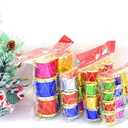 2 x 24Pcs Colorful Glitter Mini Drum Christmas Tree OrnamentsTree Hanging DecorationPendant Holiday Wedding New Year Party Christmas Decor (24)