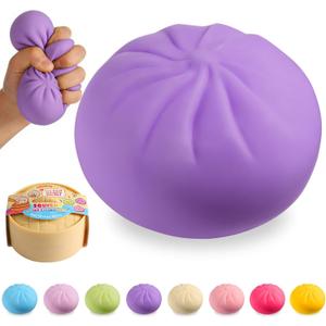 Dumpling Squishy Mystery Box, Viral Squishy Dumpling Toy, Bao Bun Squeeze Stress Relief Fidget Toys for Holiday & Birthday Gifts (Purple)