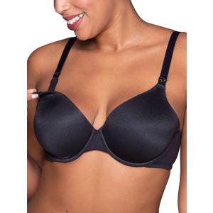 Vanity Fair Womens Maternity Nursing Bras for Breastfeeding: Front Clip Underwire Bra Stretch Cups, (40D, Black)