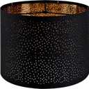 GOSO Black Lamp Shades Drum Lampshades with Laser Drilling Design, Medium Lampshade 13" Top x 13" Bottom x 10" High, Lamp Shade For Tablelamp,Floor Lamps,Wall Hanging, Assembly Required