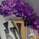 6 FT Pop Up Christmas Tree with 100 LED Timer Lights & Remote, Purple Collapsible Christmas Tinsel Tree Artificial Pencil Tree Xmas Decoration for Holiday Home Office Party, USB Powered