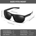 3 x Polarized Sports Sunglasses for Men and Women, Wraparound Unbreakable Frame for Driving, Fishing, Cycling, Running (Grey Lens/Black Frame)