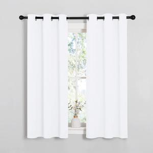 NICETOWN 50% Light Blocking Curtain Panels for Bedroom, Home Decoration Easy-Care Solid Grommet Draperies & Drapes, Window Covering for Kitchen (2 Panels, 34 by 54, White)