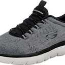 Skechers Men's Summits Louvin Slip-On Sneaker (11.5 Wide, Black/White)