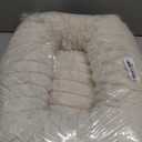 Bedsure Cat beds for Indoor Cats - Donut Dog Beds for Small Dogs with Corduroy Fleece & Anti Slip Bottom, Faux Fur Pet Beds with Washable Removable Cover, Cream, 20x20x6 inches