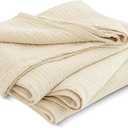 PHF 100% Cotton Muslin Throw Blanket 50" x 60", 4-Layer Lightweight and Breathable Blanket for Summer, Luxuriously Soft Gauze Throws for Couch, Natural Minimalism Style, Ideal Gift, Beige/Short Bread