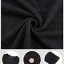 Triratna Shirts for Women Dressy Casual - V Neck Tweed Texture Fall Tops for Women 2025 Trendy - Black Long Sleeve Blouses for Womens Business Casual Shirts Formal Clothes Church Funeral Outfit XL (Black, XL)