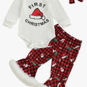 St Patricks Day Baby Girl Outfit Newborn Ribbed Knit Romper Flare Pants Set Shamrock Onesie Bell Bottoms Clothes Size 100