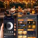 Outdoor String Lights, 50FT Patio Lights for Outside, Smart App & Remote Control with Timer, Dimmable with 4 Scene Modes, Warm White Waterproof LED Bulbs for Garden, Yard and Backyard Decor