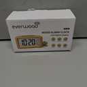 everwood Wooden Digital Battery Operated Alarm Clocks for Bedrooms, Beside, Table, Desk