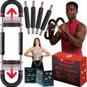 Twister Arm Trainer | Chest Workout Equipment Also for Biceps, Shoulders, Forearms, Back, Legs; Arm Chest Trainer for Men, Women, Beginners, Pros | 2 Spring Sets, 6 Resistance Levels (Blue) (Red)