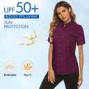 Koscacy Women's Quarter Zip Polo Shirts Short Sleeve Quick Dry Golf Tennis Athletic Tops (Purple, S)