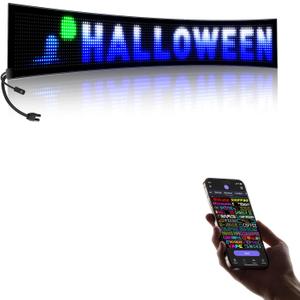 Large Programmable LED Sign, P10 Resolution Indoor Windows LED Signs, Bluetooth APP, for Business Bars Gaming Rooms Restaurants Festivals Cars (58"x 8")