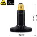 OMAYKEY 100W 2 Pack Ceramic Heat Lamp Bulb Infrared Reptile Heat Emitter Heater Lamps Bulbs for Brooder Coop Chicken Lizard Bearded Dragon Turtle Snake Aquarium, No Light Emitted No Harm (ETL Listed)