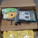 Adjustable Garden Rake for Leaves 36 to 73 Inch 25 Tines with Leaf Scoops, 32 Gallon Self Standing Yard Waste Bag Hoop, 2 Pairs Latex Coated Gloves