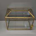 Okllen Glass Card Box with Slot, Large Gold Clear Card Box for Wedding Receptions, Decorative Storage Box with Lock for Baby Shower, Birthday Party, Bridal Shower