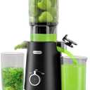 Juicer Machines Easy to Clean, with Wide Mouth & Large Feed Chute, Cold Press Juicer For Whole Fruits & Vegetables, Slow Masticating Self Feeding for Juice Extractor Machine, High Juice Yield (Medium, Premium Black)