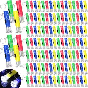 Geelin 200 Pcs Mini Flashlight Keychain Bulk Assorted Colors Flashlight Small LED Torch Keyring for Hiking Camping Party Favors Travel Night Reading Dog Walking Goody Bag Stuffers(Colorful)