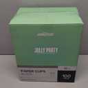 JOLLY PARTY [100 Pack] 16 oz Paper Coffee Cups, Disposable Paper Cup with Lids, Hot/Cold Beverage Drinking Cup for Water, Juice, Coffee or Tea, Suitable for Home, Shops and Cafes (White)