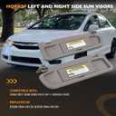 HQPASFY Sun Visor Compatible with 2006-2011 Honda Civic, Left Driver Side and Right Passenger Side Sunvisor Replaces# 83280-SNA-A01ZA 83230-SNA-A01ZA Atlas Gray