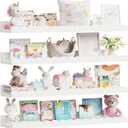 Yirilan 4-Pack 23.5IN Scalloped Shelves, Nursery Shelves for Wall, Floating Nursery Book Shelves for Kids, White, 4 Pack - 23.50 in