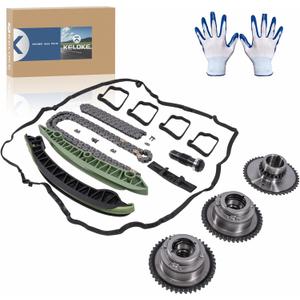KELOKE Timing Chain Kit with Camshaft Adjuster Guide Compatible with 2010-2016 Mercedes Benz M271 W203 W204 C180 C200 C230 E250 C250 SLK250, Replace# 2710503347 2710502547