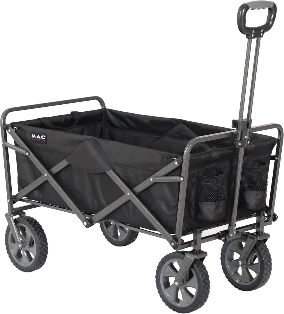 Mac Sports Collapsible Folding Outdoor Utility Wagon, Black