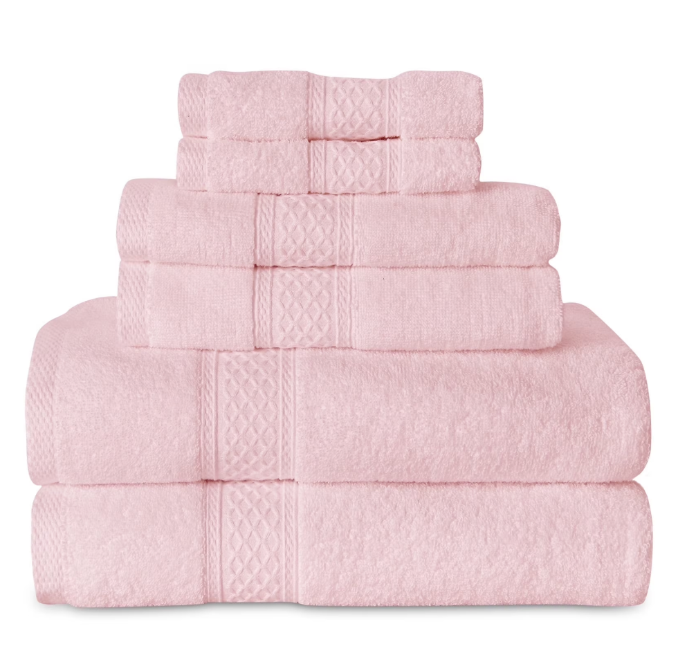 Belizzi Home Ultra Soft 6 Pack Cotton Towel Set, Contains 2 Bath Towels 28x55 inch, 2 Hand Towels 16x24 inch & 2 Wash Coths 12x12 inch, Ideal for Everyday use, Compact & Lightweight 