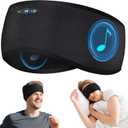 Sleep Headphones Bluetooth 6.0 Headband, 20Hr Headband Headphones with HD Stereo Speakers, Sports Wireless Earphones for Side Sleepers Workout Yoga Travel Meditation, Gifts for Women Men,Black