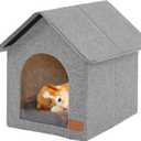 Indoor Dog House with Washable Plush Cushion - Small Size, Suitable for Small Dogs & Adult Cats