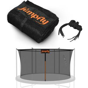 jumpfly 10/12/14FT Trampoline Net(Net Only),Trampoline Replacement Safety Enclosure,Fit for 8/6 Poles Round Frame Trampoline,Breathable&Weather-Resistant Trampoline Accessories with Adjustable Straps