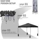 GDY 10'x10' Pop Up Canopy Tent, Patio Gazebo, Outdoor Canopy for Events, Parties, Camping,Garden,Black.