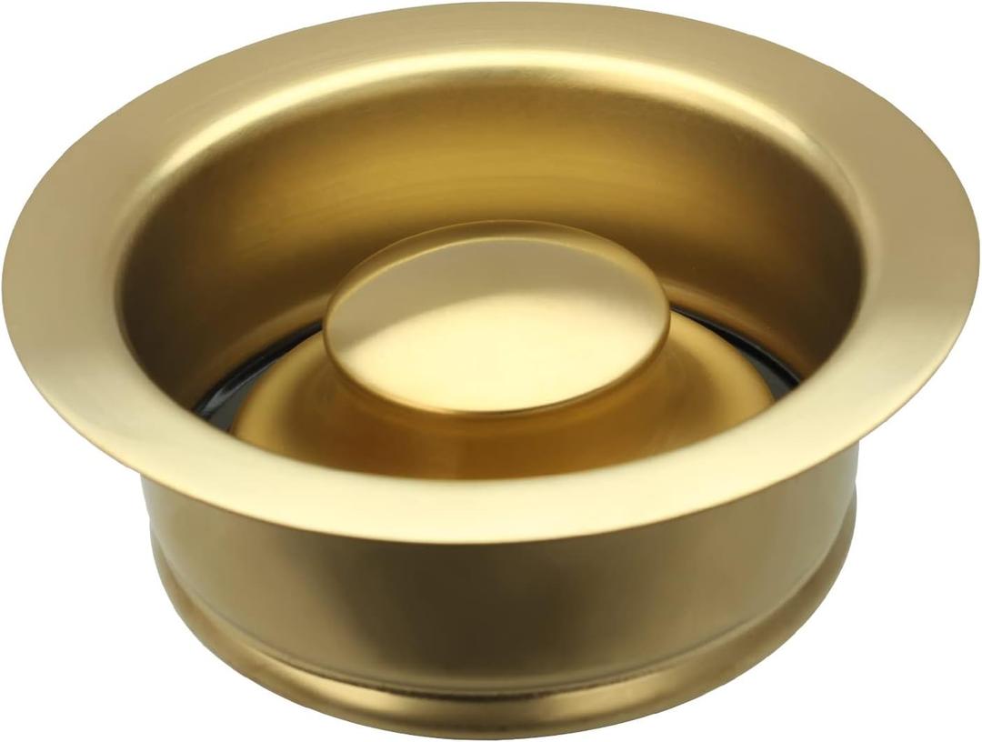Akicon Kitchen Sink Brass Gold Finish Garbage Disposal Flange Stopper, One Size Disposal Rim, Fit 3-1/2 Inch Standard Sink Drain Hole
