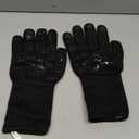 Comsmart BBQ Gloves, 1472 Degree F Heat Resistant Grilling Gloves Silicone Non-Slip Oven Gloves Long Kitchen Gloves for Barbecue, Cooking, Baking, Cutting (Black)