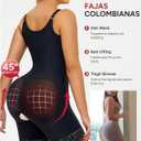 Nebility Fajas Colombianas Bodysuit Shapewear for Women Tummy Control Body Shaper Postpartum Butt Lifter with Zipper