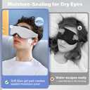 Dry Eye Sleep Mask  100% Blackout Sleep Goggles for Dry Eyes, Adjustable Hydrating Eye Mask for Sleeping, Soft Silicone Moisture Goggles for Men & Women, Great for Travel, Shift Work, Grayish-White