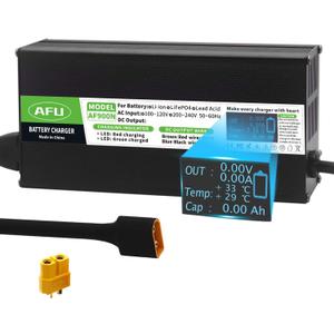 58.8V 15A Battery Charger Safe and Durable Used for 14S 52V Lithium Battery Smart Charger with Charging Display DC Output XT60 Connector