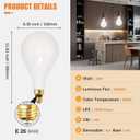 SD LUX Oversized LED Light Bulb Giant vintage Edison filament bulb 16W 2400LM (Equi. 200W) E26 base Large bulb milky glass for Home Office, Non-dimmable Warm White,1 pack (Warm White (3000K), PS160WT)