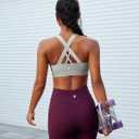 RUNNING GIRL Sports Bras for Women,Padded Strappy Sports Bras Criss-Cross Back Medium Support Sports Bras with Removable Cups (Gray, XXXL)