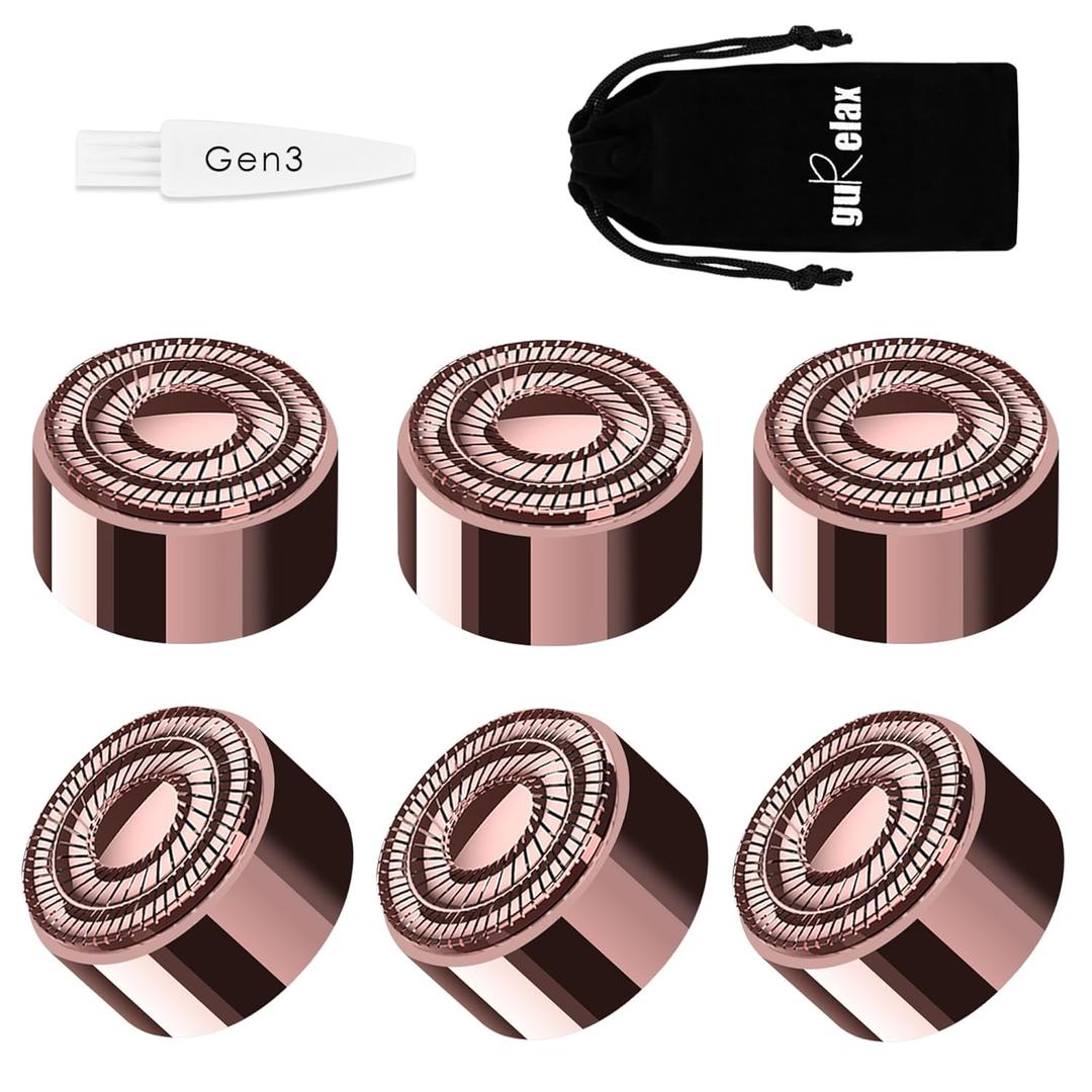Gurelax Replacement Heads for Flawless Finishing Touch Facial Hair Remover, Gen 3 Replacement Blades for Women,18K Gold Replacement Blades Refill (Just fit for Gen3 Device)