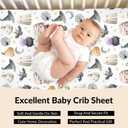 Happy Halloween Baby Crib Sheets Cute Spooky Pumpkin Bat Fitted Crib Mattress Cover Witch Moon Star Toddler Baby Sheet for Standard Crib 28x52in (One size)
